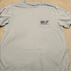 Vineyard Vines Light Blue Short-Sleeve Pocket Tee with Whale Logo